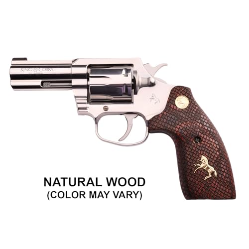 Rosewood Snake Skin Colt Cobra Viper Target Revolver Grips for 2017+ Models - Drop-In Fit, Made in USA