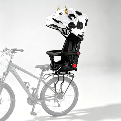 Kids Rear Bike Seat for Children Aged 2-8 - Black - Safety & Comfort