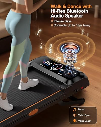 Walking Pad Treadmill with 15% Auto Incline, 12 Levels, 450 lb Capacity, Bluetooth & App