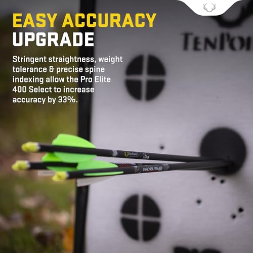 TenPoint Pro Elite 400 Select 20-Inch Carbon Arrows Pack of 6 for Crossbow Accuracy