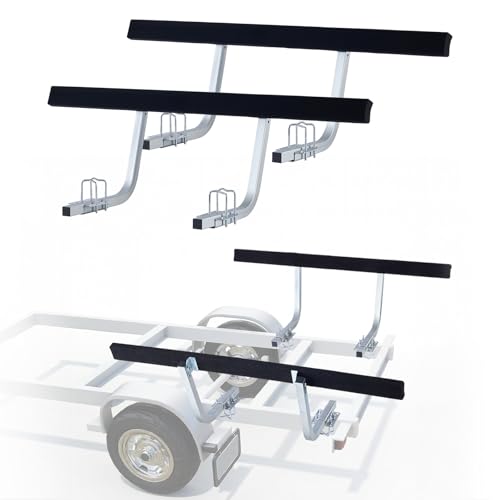 VEVOR 60-Inch Adjustable Boat Trailer Guide Poles with π Shape - Heavy-Duty Steel, Galvanized, Non-Slip Pads, 2-Pack for Ski, Fishing & Sailboats