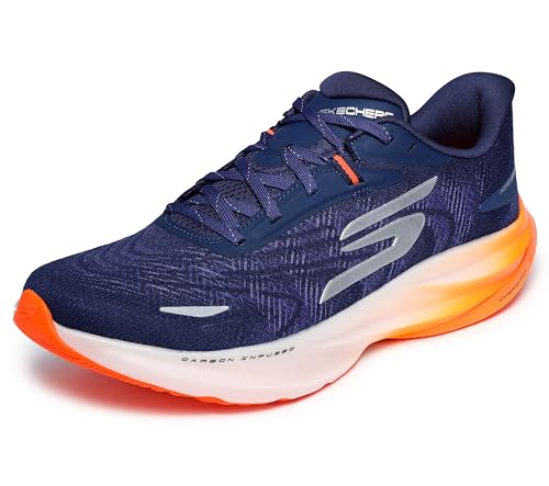 Men's Skechers Aero Spark Running Shoes - Navy Orange 10.5