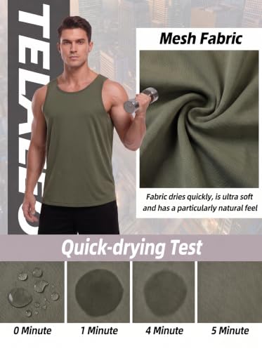 X-Large 5 Pack Men's Workout Mesh Tank Tops Sleeveless Gym Fitness Shirts