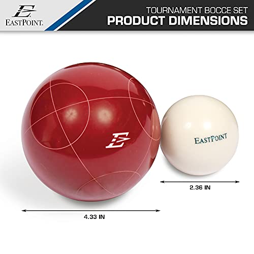 Outdoor Bocce Ball Set with 8 Regulation-Size Balls & Pallino - Portable & Durable Resin Construction