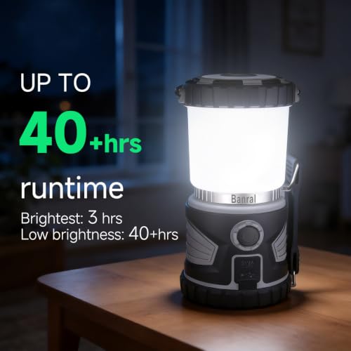 Banral 2000LM Rechargeable Camping Lantern Flashlight - 1 Pack, Super Bright LED Light