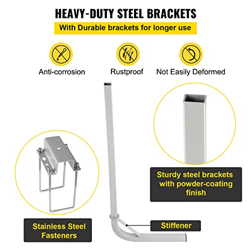 60-Inch Adjustable Boat Trailer Guide Poles with PVC Covers & L Shaped Stiffeners - Rustproof Steel, for Ski & Fishing Boats