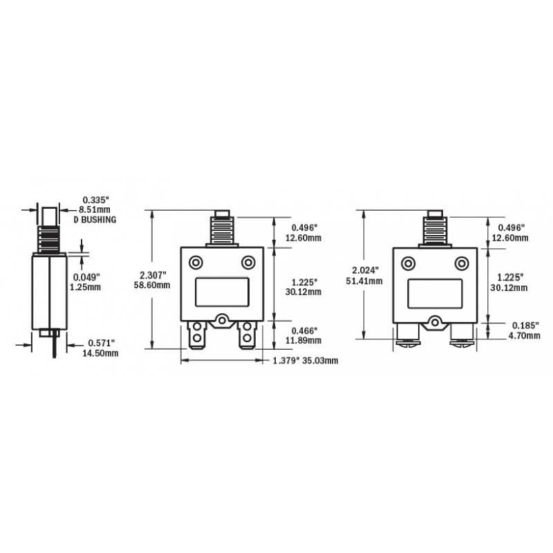 40 Amp DC Push Button Reset Circuit Breaker with Screw Terminals - Safe for Marine Use