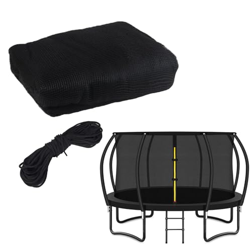 14FT Trampoline Safety Net for 8 Curved Poles - Pumpkin Top Ring Enclosure