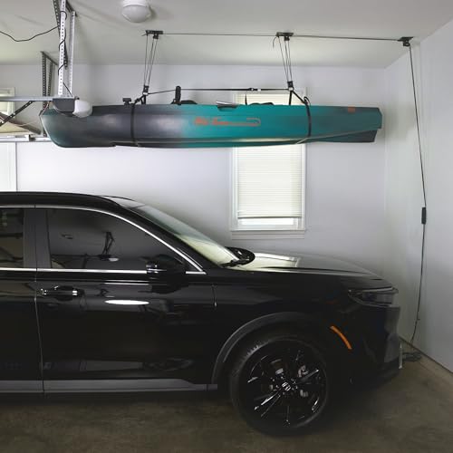 Heavy Duty Kayak Hoist for Garage Ceiling 150 lb Capacity - Teal Triangle
