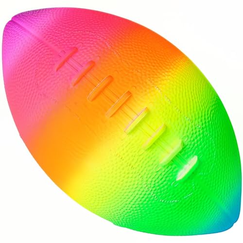 Rainbow Football - 9-Inch Colorful Outdoor Soccer Ball for Kids & Parties