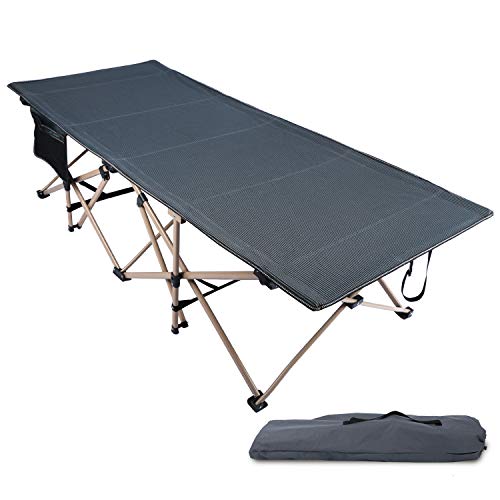 REDCAMP Heavy Duty Oversized Camping Cot for Adults - Dark Grey, 33.5'' Wide, Supports 500lbs