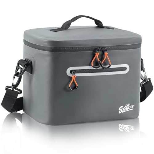 Large Dark Gray Insulated Soft Cooler Bag - 30 Can Capacity, Waterproof & Leakproof