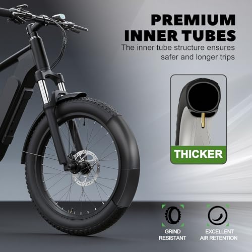 Fat Bike Inner Tube 24x4.0 Schrader Valve 2-Pack - Compatible with Mountain & E-Bikes
