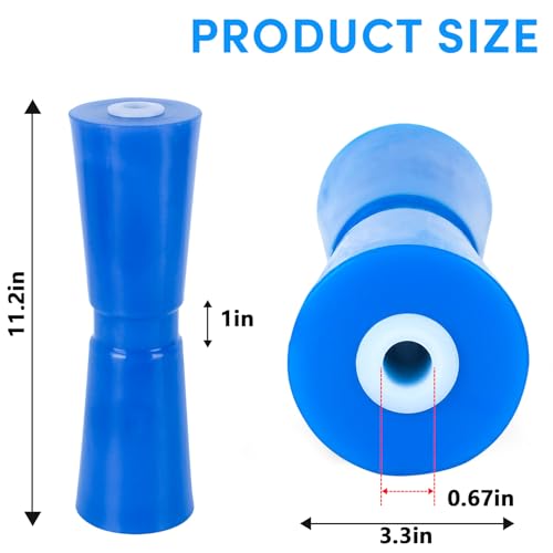 12-Inch Boat Trailer Roller 4-Pack Heavy Duty PU Keel Rollers for Boat Trailers