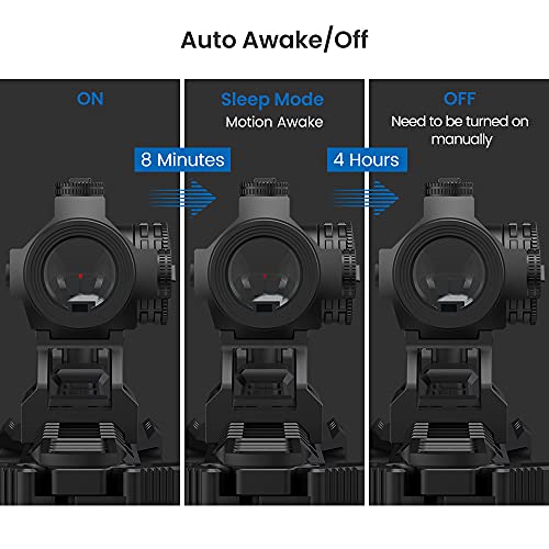 VOTATU Matte Black Red Dot Sight VRD501 Auto Off & Motion Wakeup Co-Witness Mount