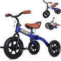 Foldable 3-in-1 Toddler Tricycle & Balance Bike - Blue, Adjustable & Portable