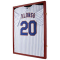 Pro Collector's Jersey Display Case Shadow Box with 98% UV Protection - Mahogany Finish Frame