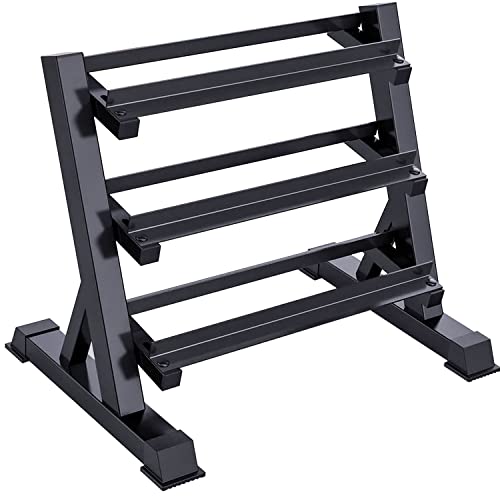 37 Inch 3-Tier Dumbbell Rack Adjustable Weight Storage Organizer for Home Gym