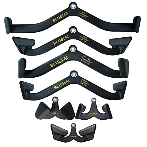 BLUSLM 7Pcs Lat Pulldown Bar Set for Cable Machine Back & Tricep Training