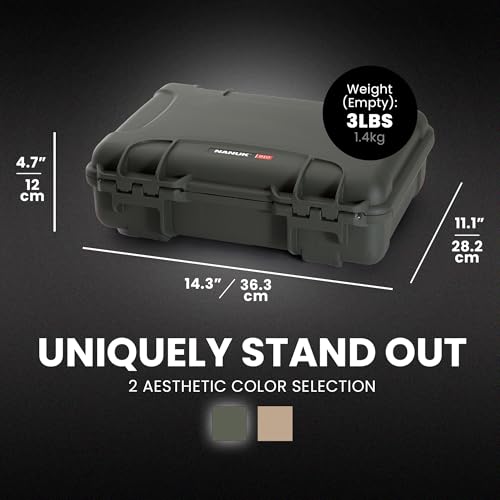 NANUK 910 Hard Case Olive with Customizable Cubed Foam Waterproof Dustproof Impact-Resistant