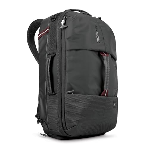 Solo New York Black Travel Backpack Duffel - Convertible Carry-On for Men & Women