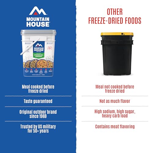 Mountain House Expedition Bucket Emergency Freeze-Dried Food Kit, 30-Year Shelf Life