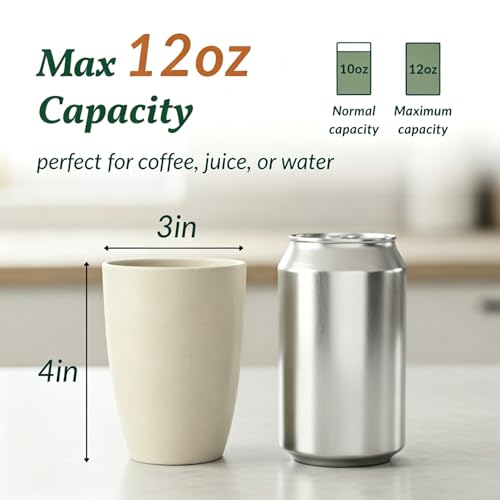 Unbreakable Wheat Straw Drinking Glasses Set - 12oz Colorful Matte Multi, Stackable, Microwave & Dishwasher Safe - 6 pcs