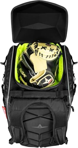 All-Star MVP-PRO Catchers Batpack Black - Baseball Gear Bag with Ventilation