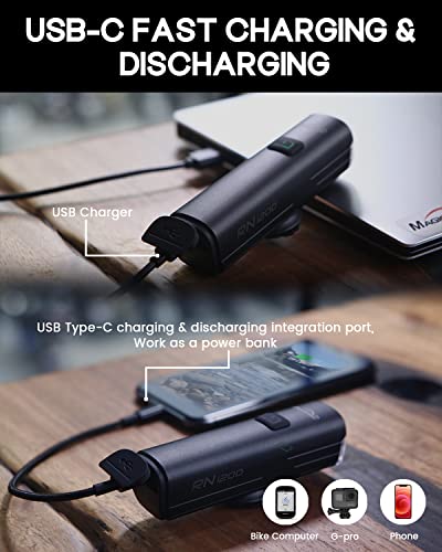 Magicshine RN 1200 Bike Light - 1200L Lumens, Waterproof USB-C Rechargeable Headlight for Mountain & Road Biking