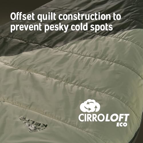 Kelty Cosmic Synthetic Fill 40°F Backpacking Sleeping Bag - Olive Green / Grey / Long (2025)