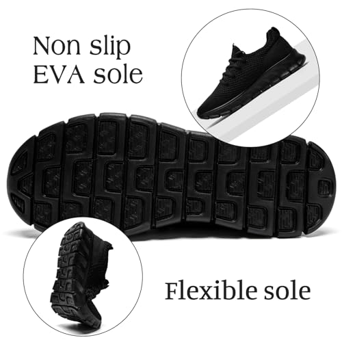 DaoLxi Women's Slip-On Running Shoes Tennis Sneakers for Gym & Walking - Black 10