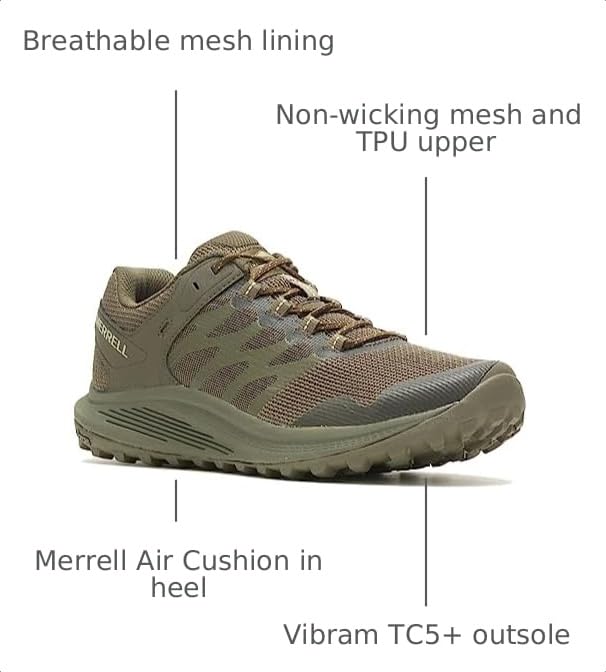 Merrell Nova 3 Tactical Mens Hiking Shoes, Dark Olive, Size 13