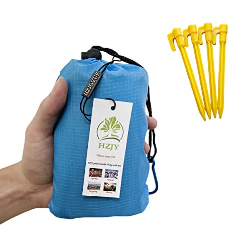 Pocket Picnic Blanket Sky Blue Compact Waterproof Sandproof Outdoor Mat