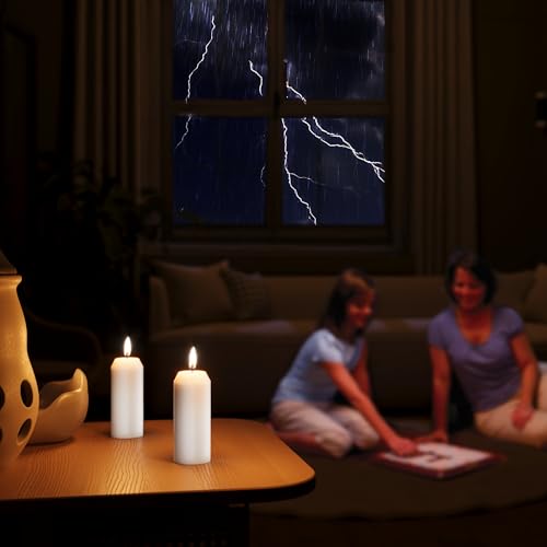 10 Pack Emergency Candles for Power Outages White Unscented 3 Inch Notch-Head