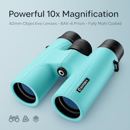Barska Breeze Blue 10x42 Binoculars - Compact Shockproof Travel Optics