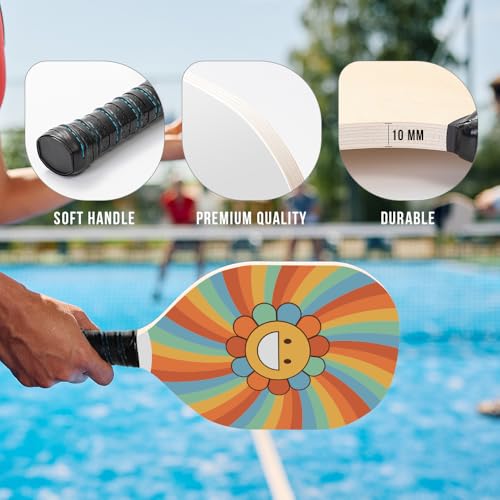 6 Pack Sublimation Pickleball Paddles - Double-Sided Printable Plywood with White & Wood Sides