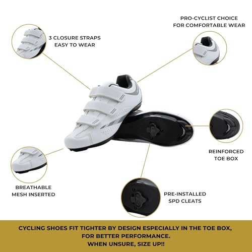 Women’s SPD Cycling Shoes for Indoor & Spin Classes - White 8 Variation