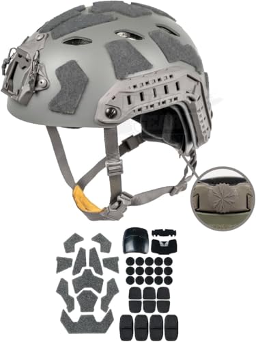 FMATAL GEAR SF Right Angle Helmet with Vent Holes - Medium-Large, Sandblast Finish, Lightweight for Cosplay & Airsoft