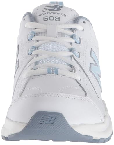 New Balance Women's 608 V5 Cross Trainer Shoes 8 Wide White Light Blue