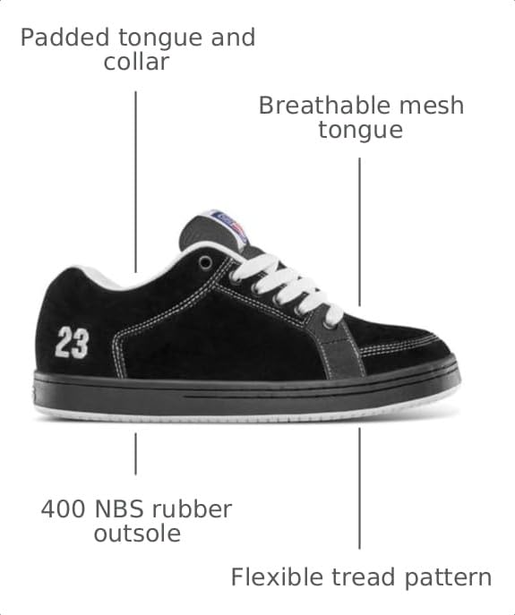 Etnies Sal23 Skate Shoes - Black White, Size 11, Hand Made Performance Footwear