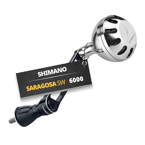 GOMEXUS Power Handle for Shimano Saragosa SW 5000-6000 Spinning Reel Gray Blue
