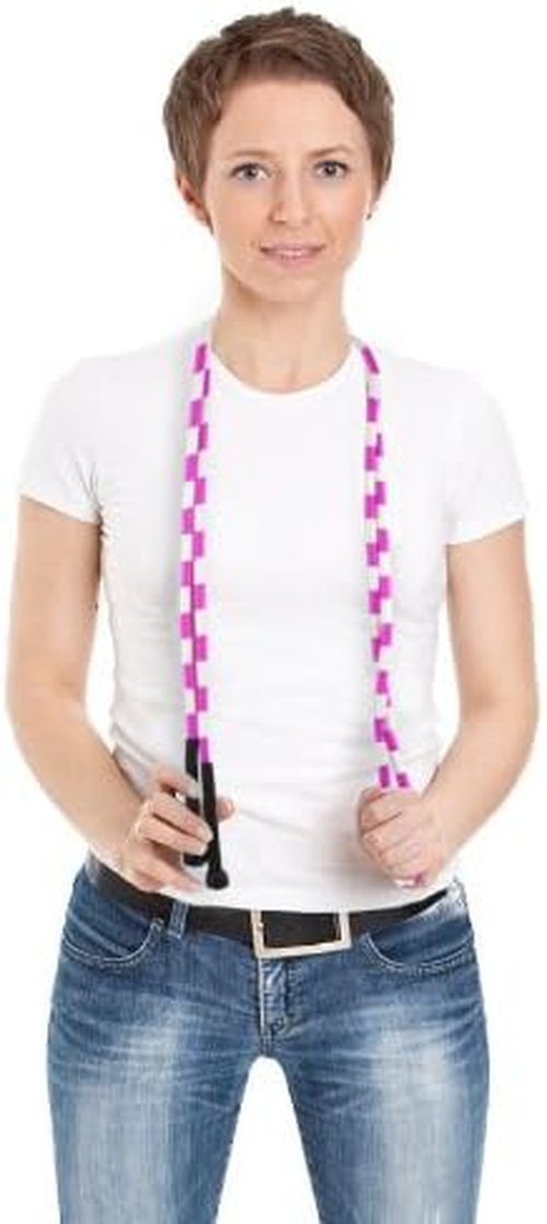 K-Roo Sports Rainbow Jump Rope - 7-Foot Length with Plastic Beaded Segmentation for Fun Workouts