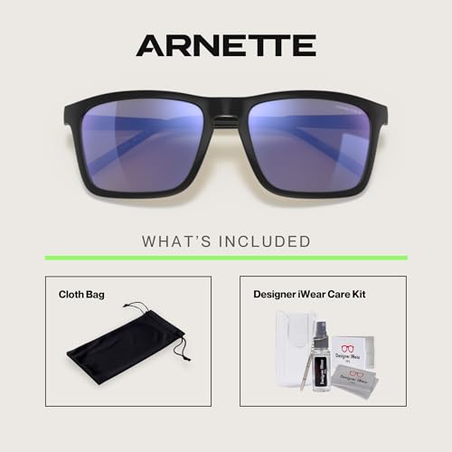 Square Sunglasses for Men and Women - Matte Black Polarized 56mm