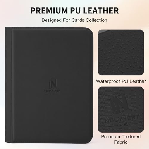 9-Pocket Card Binder for Trading Cards - Black, Waterproof, Premium Quality