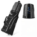 Golf Travel Bag with Hard Shell Top & Wheels - Deep Black, 1680D Oxford