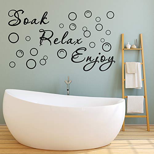 Bathroom Wall Decals Stickers - Black Quote Set for Interior Decor