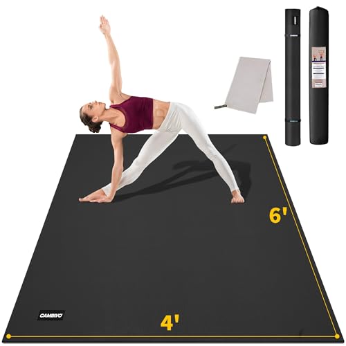 CAMBIVO Extra Long Wide Yoga Mat 72x48 Inches Thick PVC Non-Slip Workout Mat