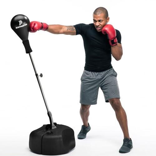 Pro Tech Tools Adjustable Freestanding Punching Bag with Stand - Boxing Speed Bag for Teens & Adults