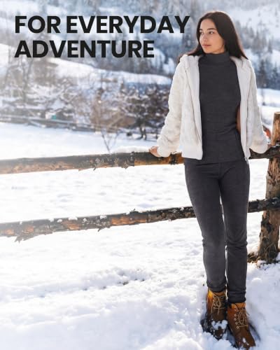 Merino Wool Base Layer Women Set - Medium / 260 Black Thermal Underwear & Socks
