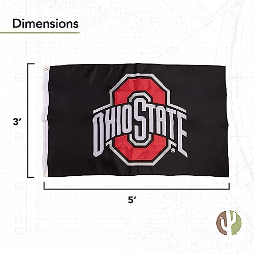 3x5 Ft Embroidered University Flag for Indoor Outdoor Display - Ohio State Buckeyes